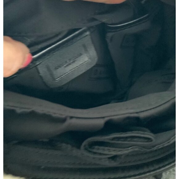 Karen Millen purse satin look fabrics with dust bag black ruffles evening purse - Picture 3 of 9